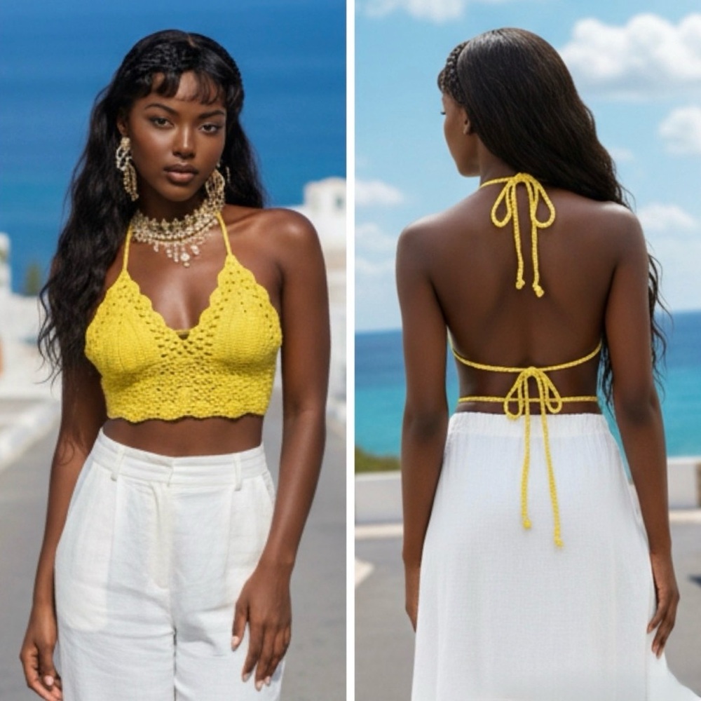 Brand New!! Crochet bikini/halter top - y2k